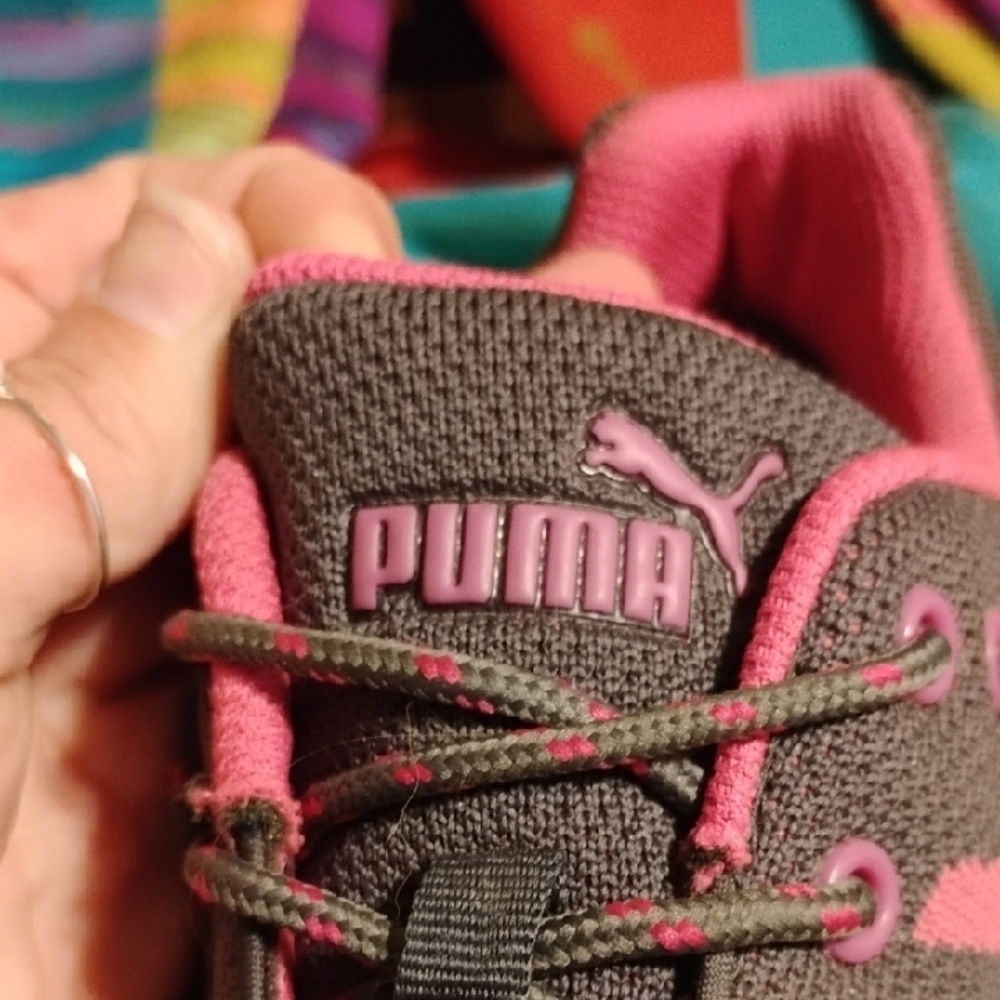 Puma Gray and Pink Breathable Steel Toe Work Shoes Size 10 - Picture 6 of 7